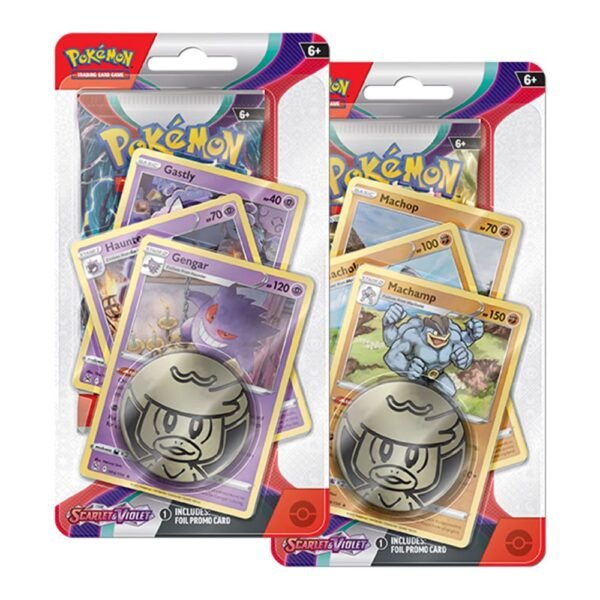 Pokemon TCG: Scarlet & Violet Premium Checklane Display Trading Cards 2 Pack - Gengar & Machamp